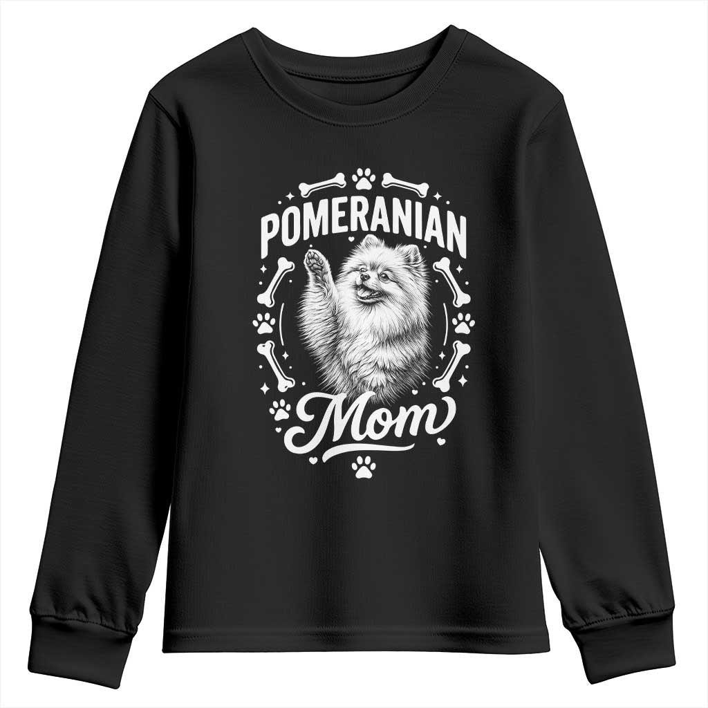 Vintage Pom Dog Mom Youth Sweatshirt Pomeranian Lover Gift