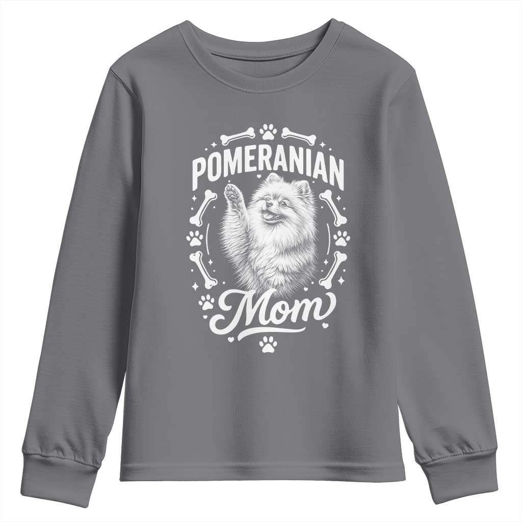 Vintage Pom Dog Mom Youth Sweatshirt Pomeranian Lover Gift