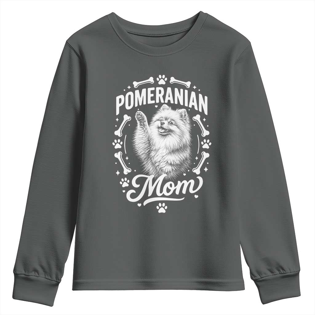 Vintage Pom Dog Mom Youth Sweatshirt Pomeranian Lover Gift
