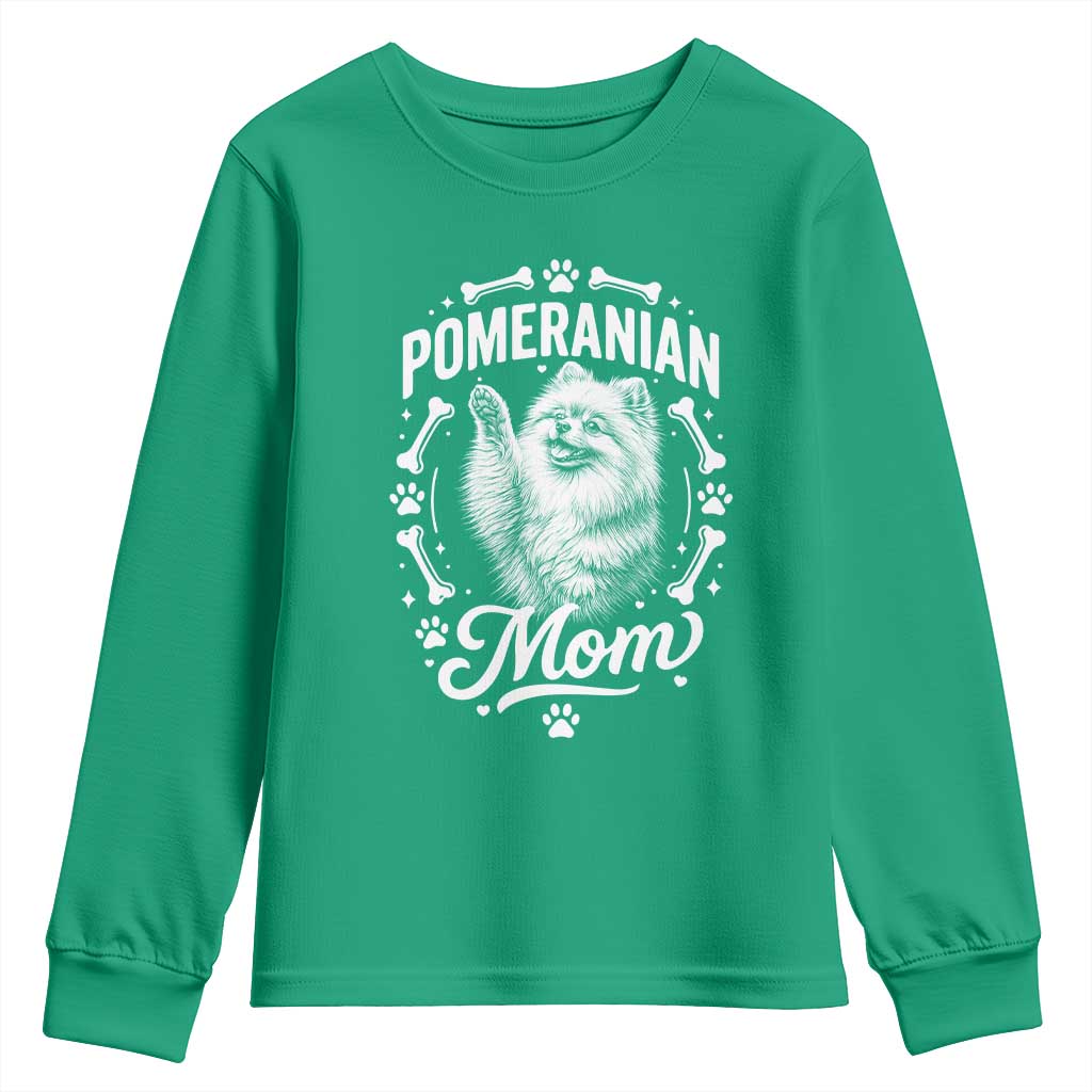 Vintage Pom Dog Mom Youth Sweatshirt Pomeranian Lover Gift