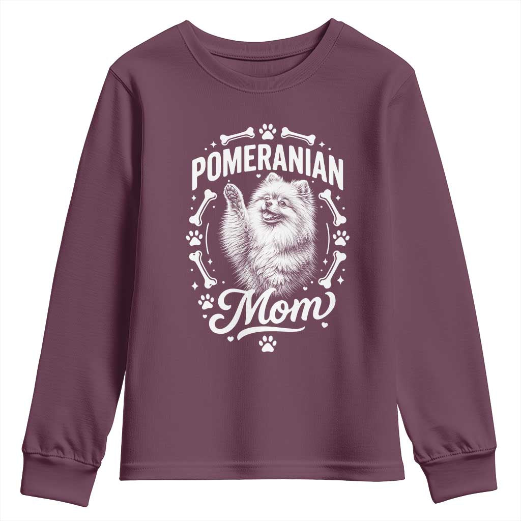 Vintage Pom Dog Mom Youth Sweatshirt Pomeranian Lover Gift