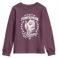 Vintage Pom Dog Mom Youth Sweatshirt Pomeranian Lover Gift