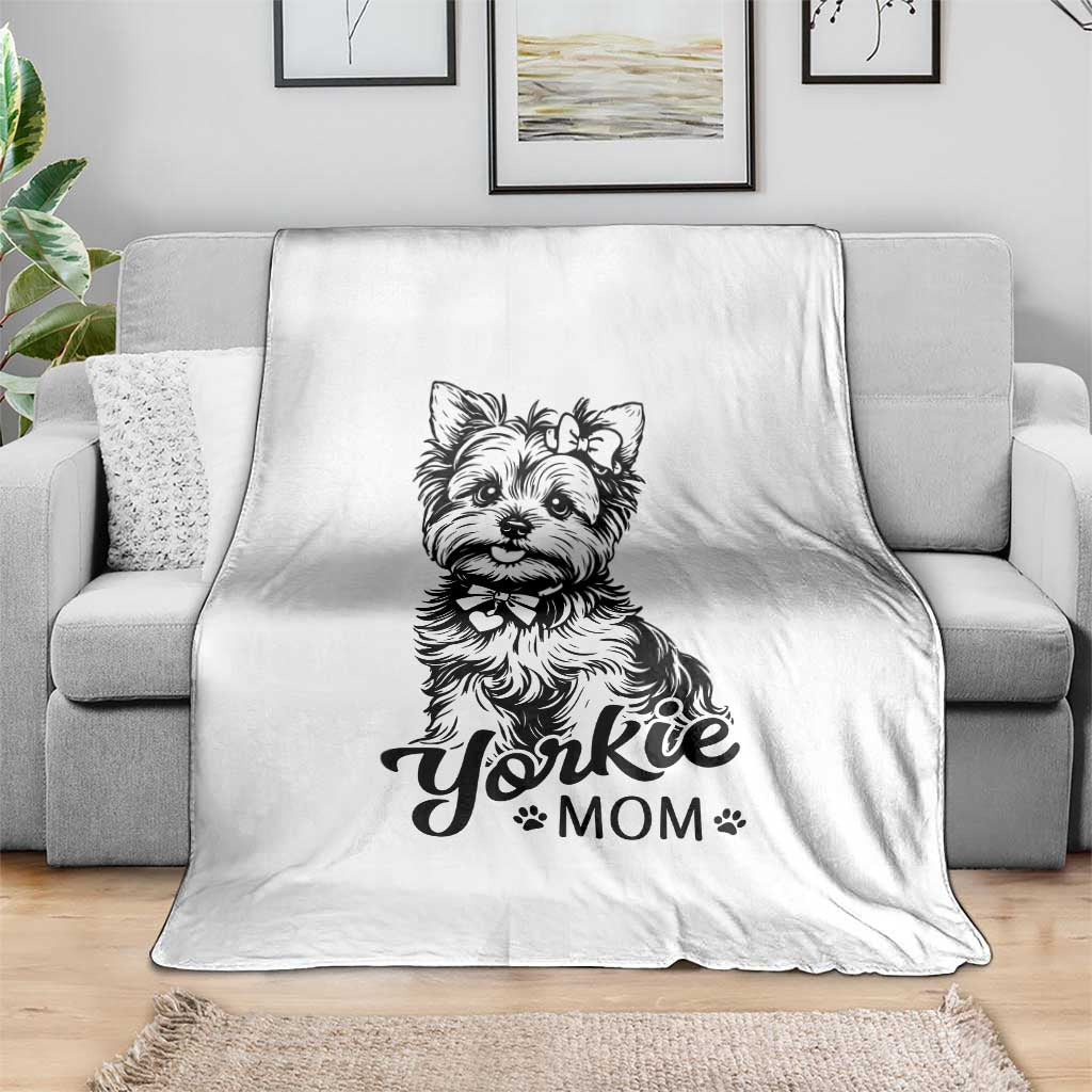 Yorkshire Terrier Mom Throw Blanket Cute Yorkie Mama Puppy Gift