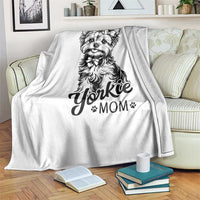 Yorkshire Terrier Mom Throw Blanket Cute Yorkie Mama Puppy Gift