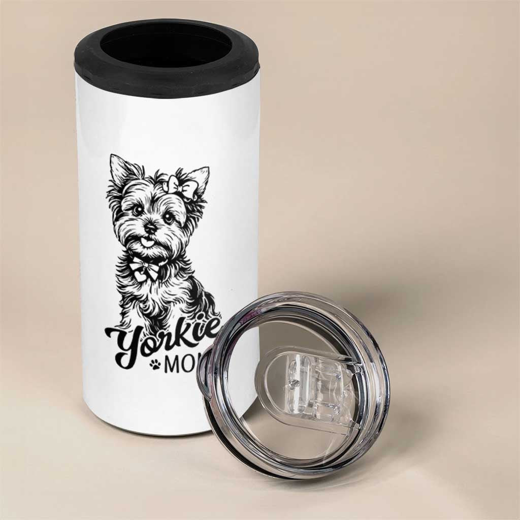 Yorkshire Terrier Mom 4 in 1 Can Cooler Tumbler Cute Yorkie Mama Puppy Gift