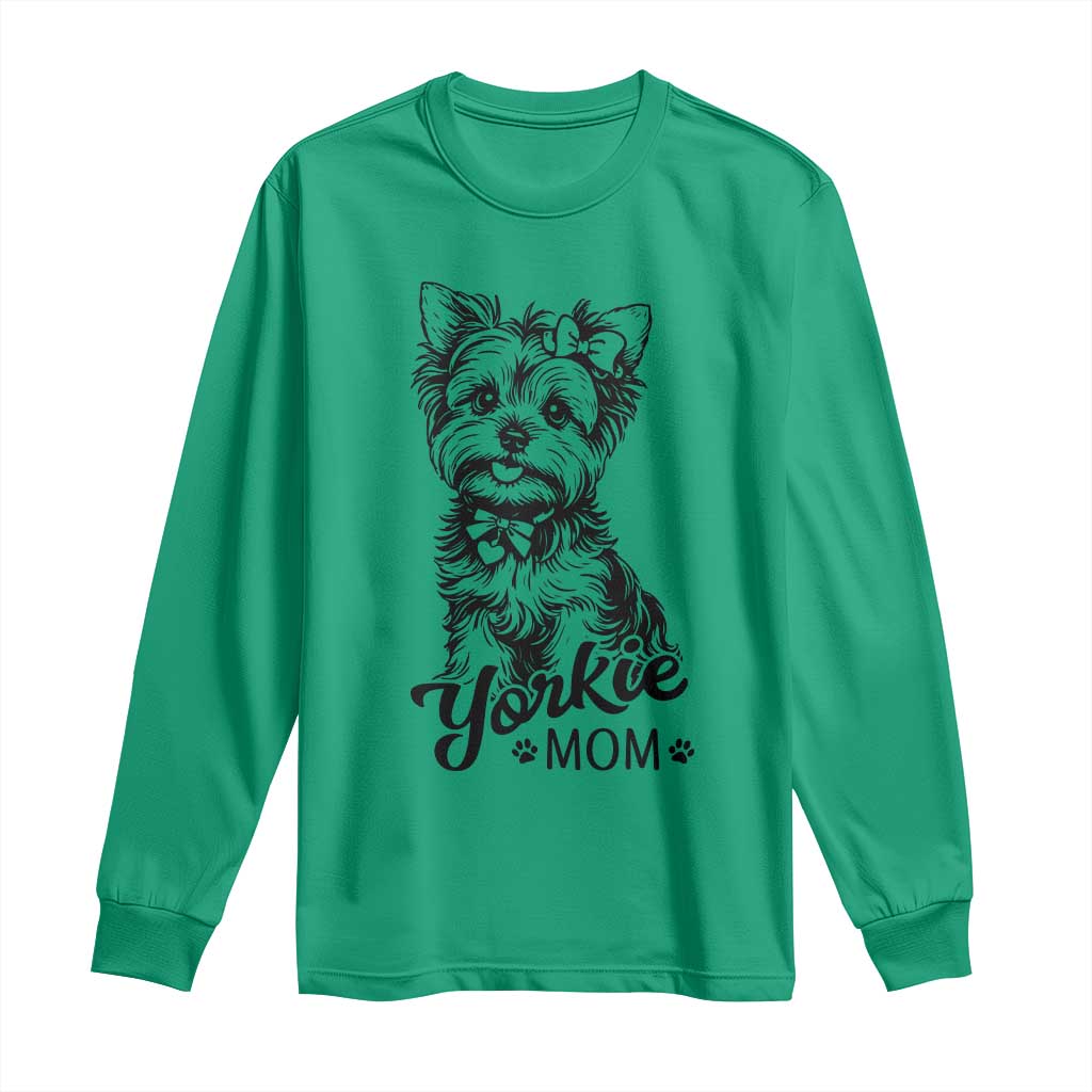 Yorkshire Terrier Mom Long Sleeve Shirt Cute Yorkie Mama Puppy Gift