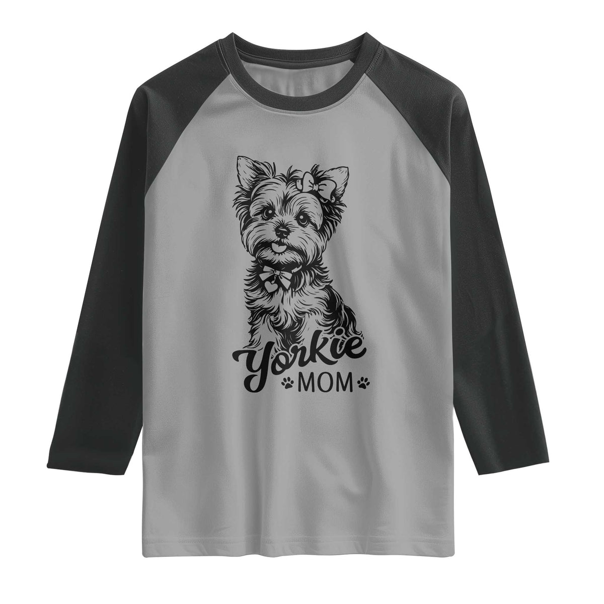 Yorkshire Terrier Mom Raglan Shirt Cute Yorkie Mama Puppy Gift