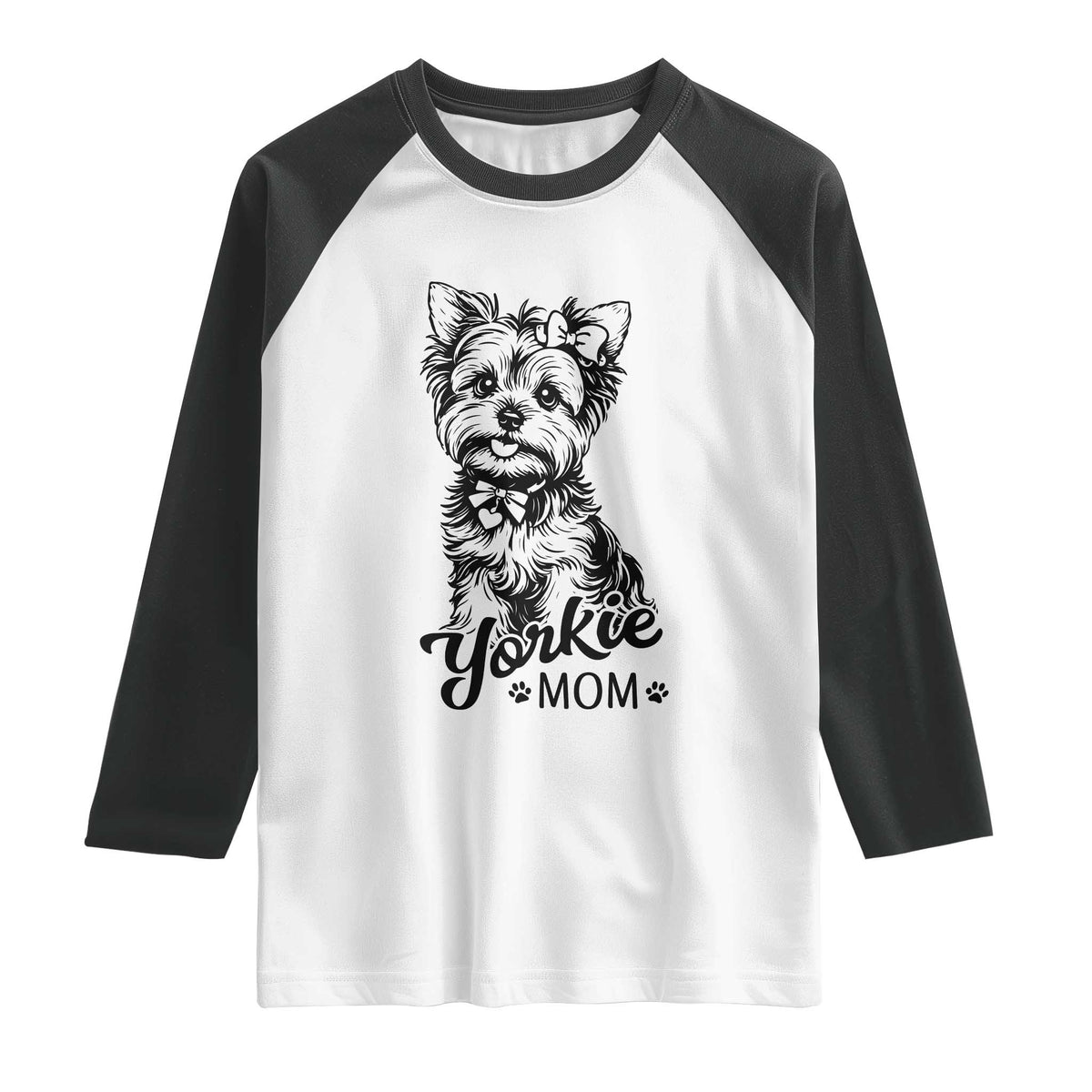 Yorkshire Terrier Mom Raglan Shirt Cute Yorkie Mama Puppy Gift