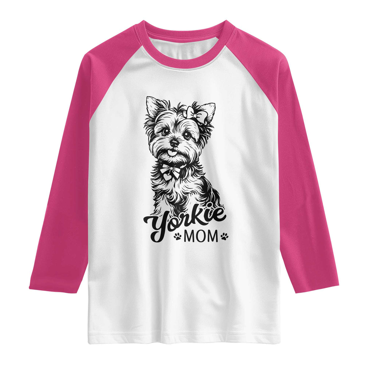Yorkshire Terrier Mom Raglan Shirt Cute Yorkie Mama Puppy Gift