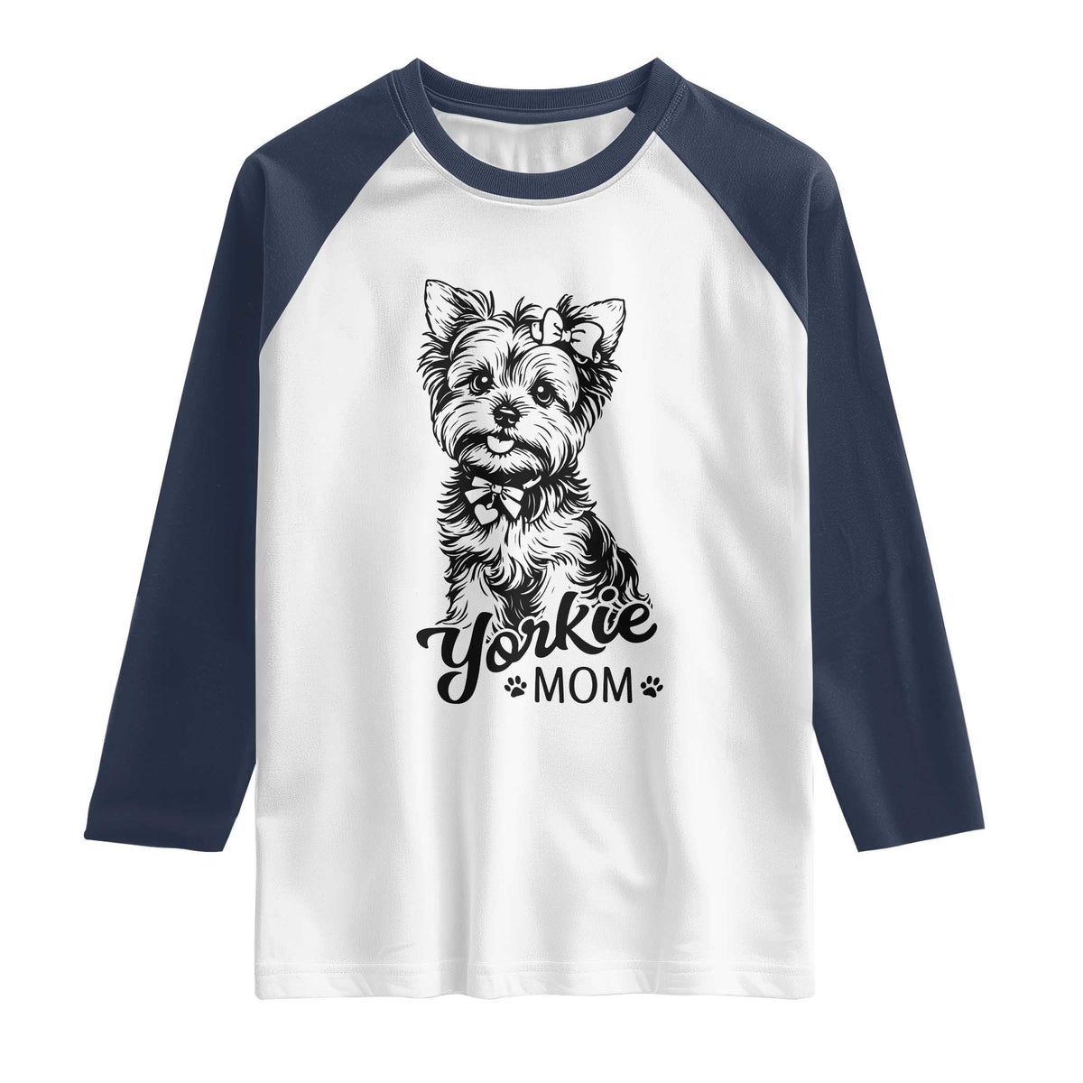 Yorkshire Terrier Mom Raglan Shirt Cute Yorkie Mama Puppy Gift