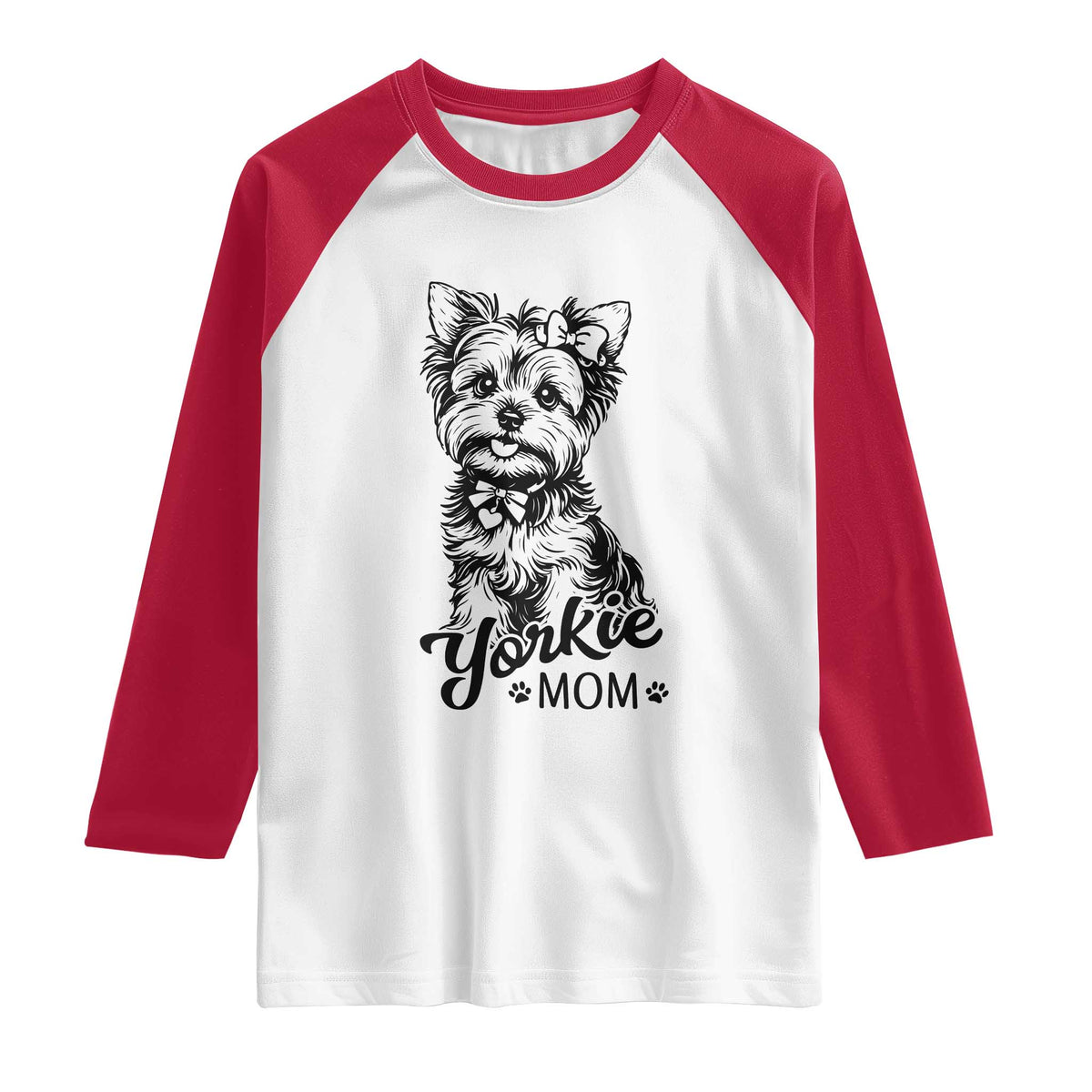 Yorkshire Terrier Mom Raglan Shirt Cute Yorkie Mama Puppy Gift