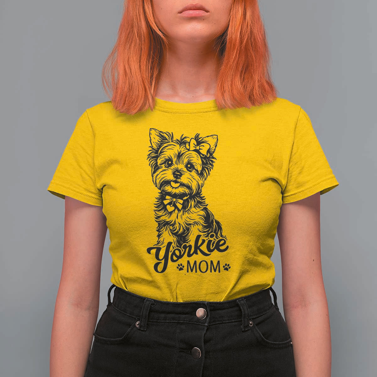 Yorkshire Terrier Mom T Shirt For Women Cute Yorkie Mama Puppy Gift