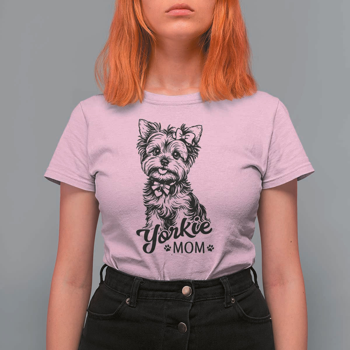 Yorkshire Terrier Mom T Shirt For Women Cute Yorkie Mama Puppy Gift