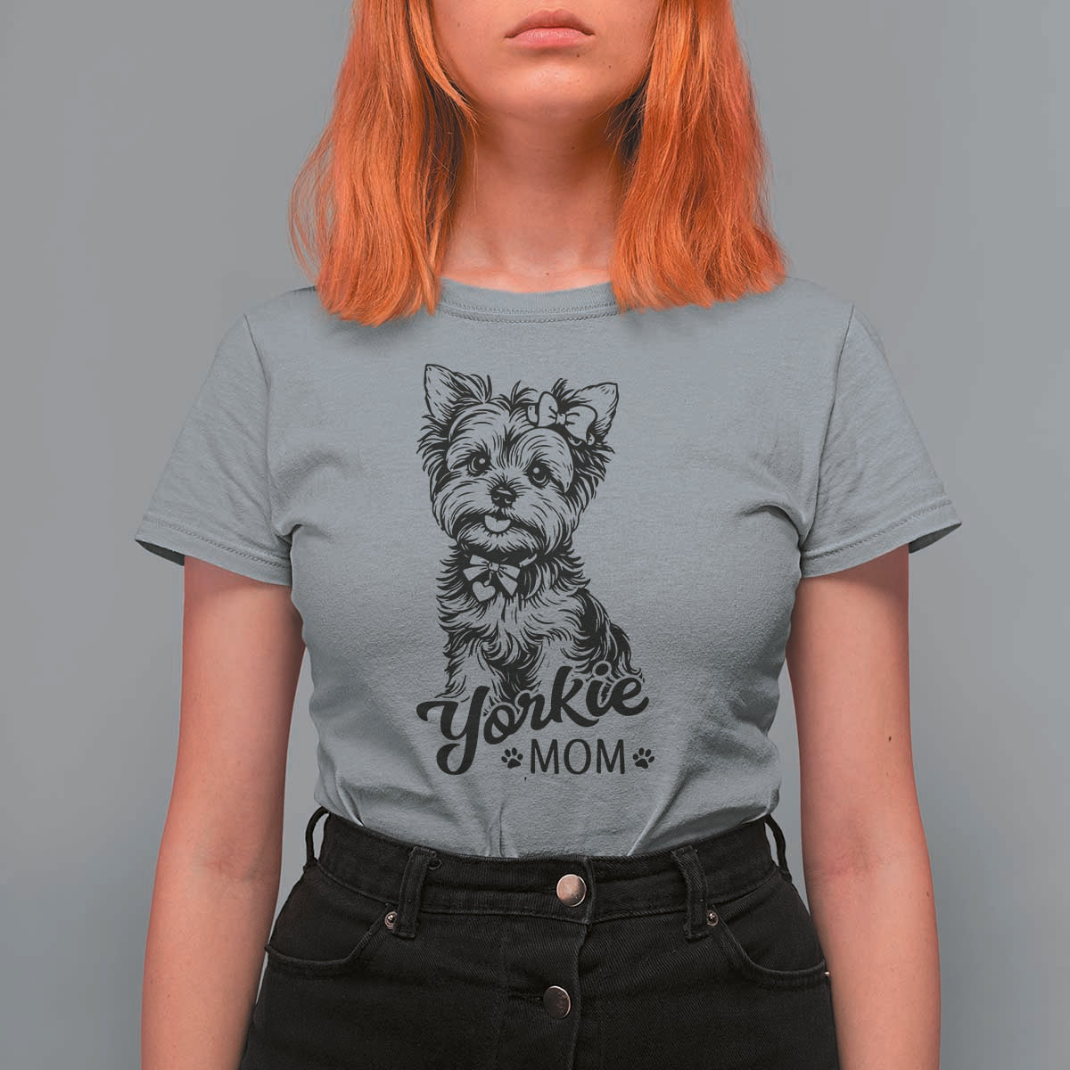 Yorkshire Terrier Mom T Shirt For Women Cute Yorkie Mama Puppy Gift