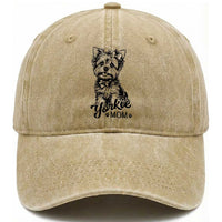 Yorkshire Terrier Mom Washed Cotton Baseball Cap Cute Yorkie Mama Puppy Gift