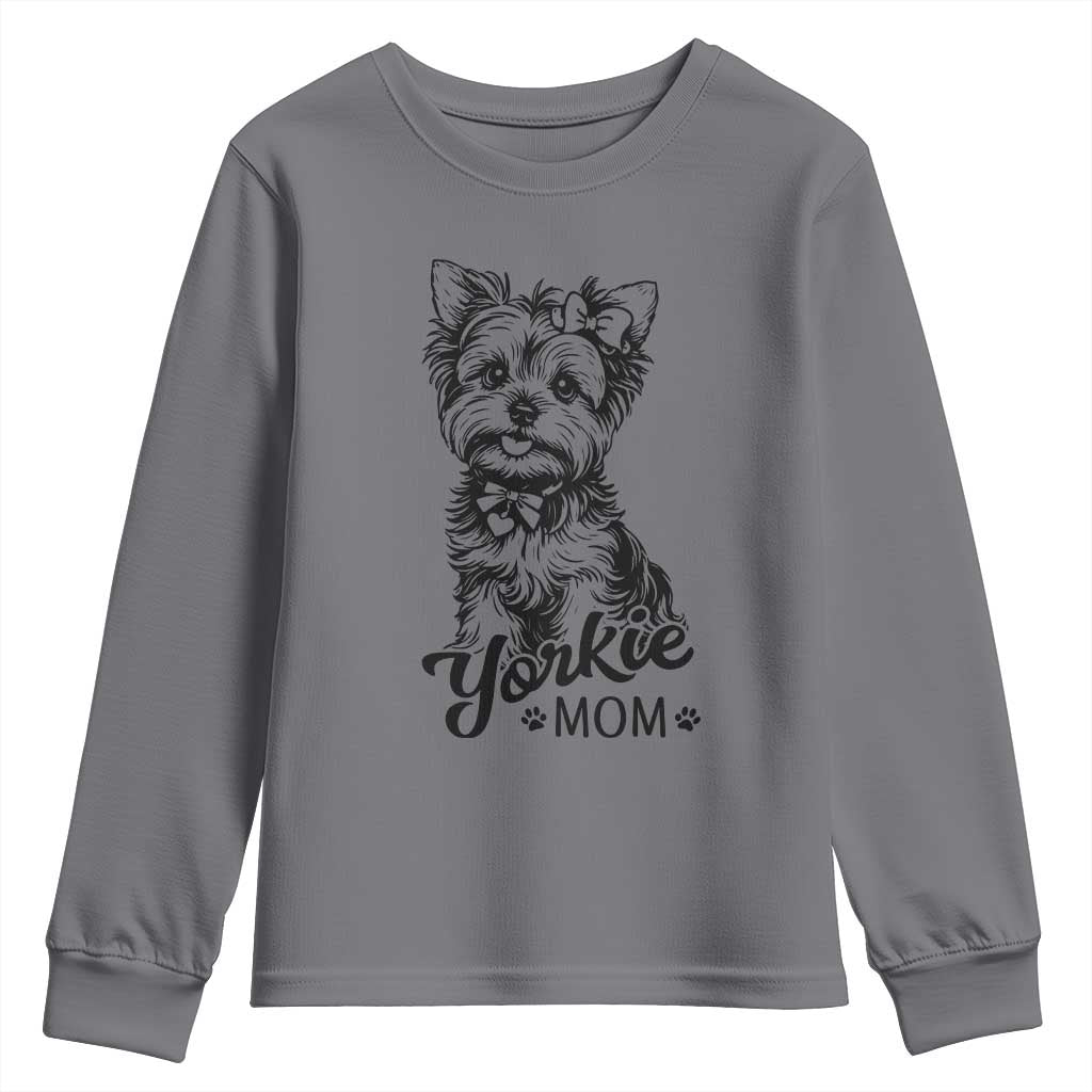 Yorkshire Terrier Mom Youth Sweatshirt Cute Yorkie Mama Puppy Gift