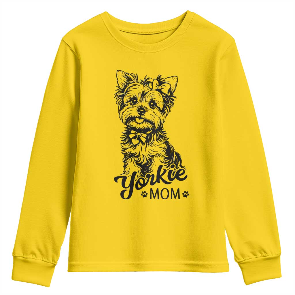 Yorkshire Terrier Mom Youth Sweatshirt Cute Yorkie Mama Puppy Gift