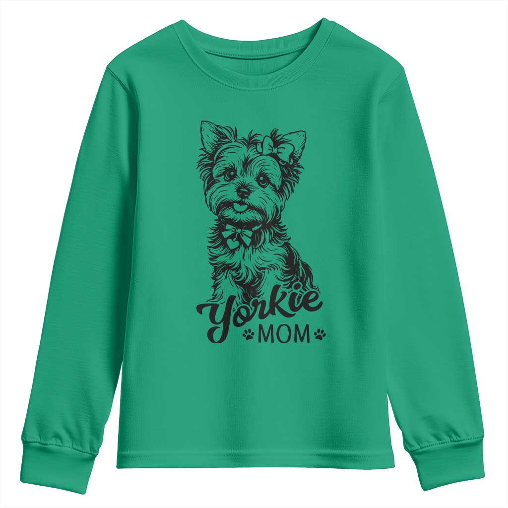 Yorkshire Terrier Mom Youth Sweatshirt Cute Yorkie Mama Puppy Gift