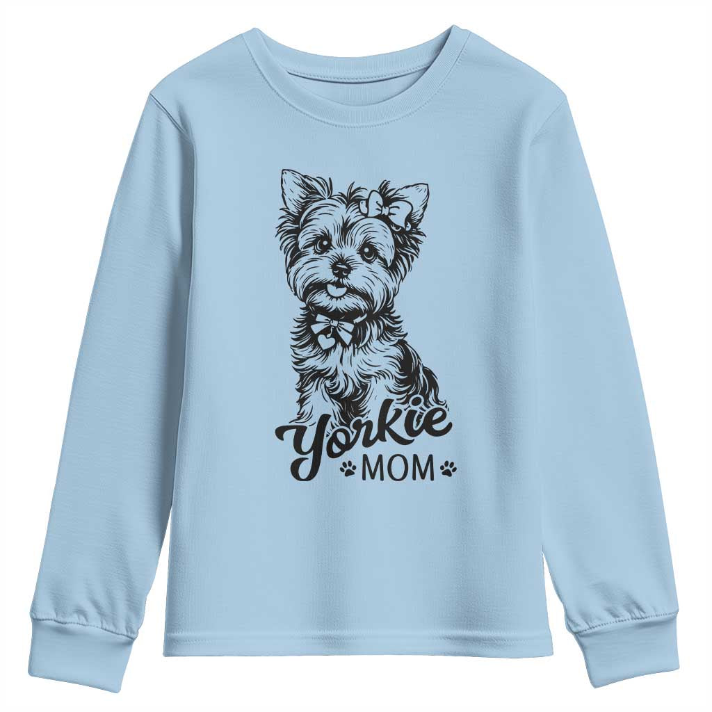 Yorkshire Terrier Mom Youth Sweatshirt Cute Yorkie Mama Puppy Gift