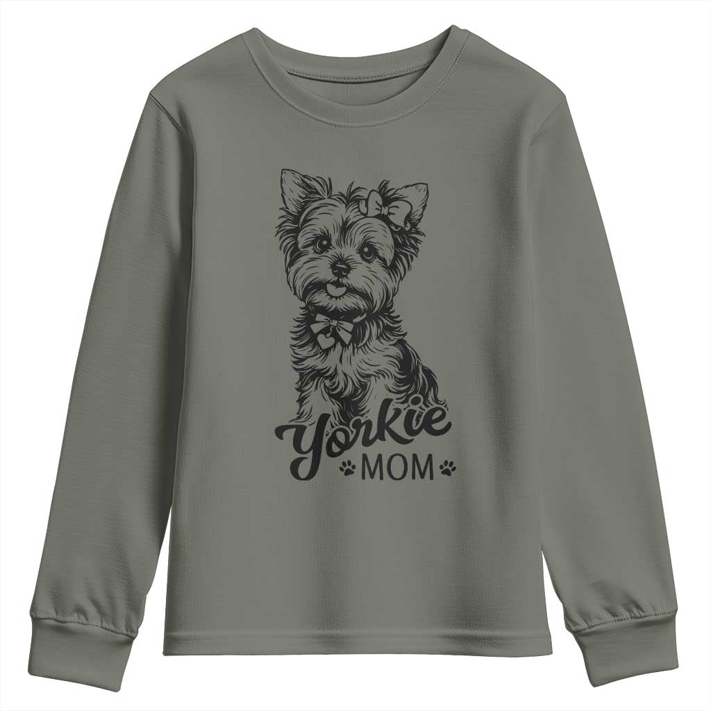 Yorkshire Terrier Mom Youth Sweatshirt Cute Yorkie Mama Puppy Gift
