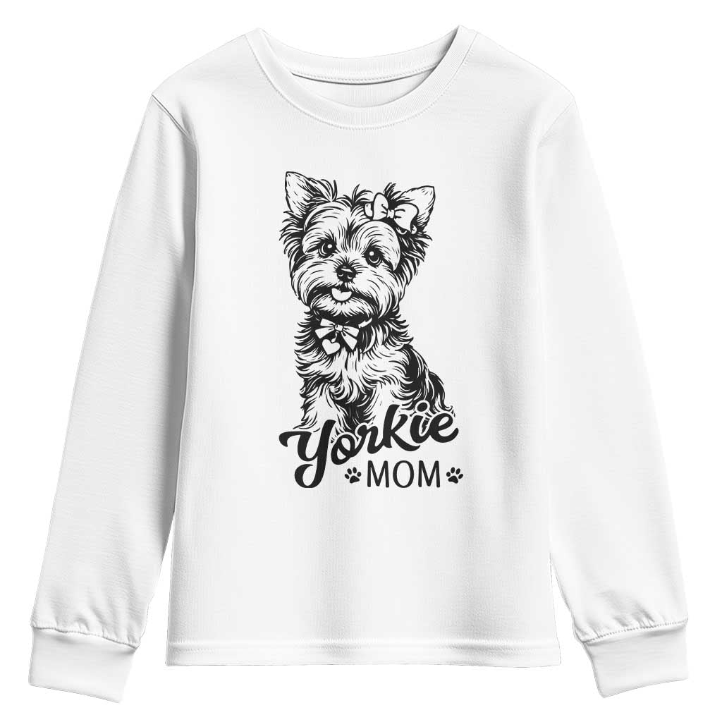 Yorkshire Terrier Mom Youth Sweatshirt Cute Yorkie Mama Puppy Gift