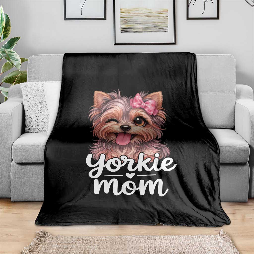 Yorkshire Terrier Dog Mom Throw Blanket Cute Yorkie Puppy Gift