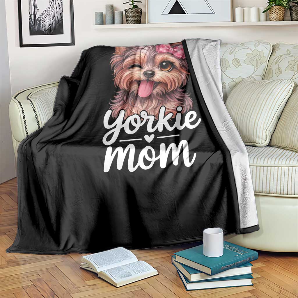 Yorkshire Terrier Dog Mom Throw Blanket Cute Yorkie Puppy Gift