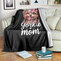 Yorkshire Terrier Dog Mom Throw Blanket Cute Yorkie Puppy Gift