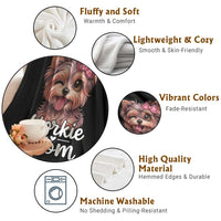 Yorkshire Terrier Dog Mom Throw Blanket Cute Yorkie Puppy Gift