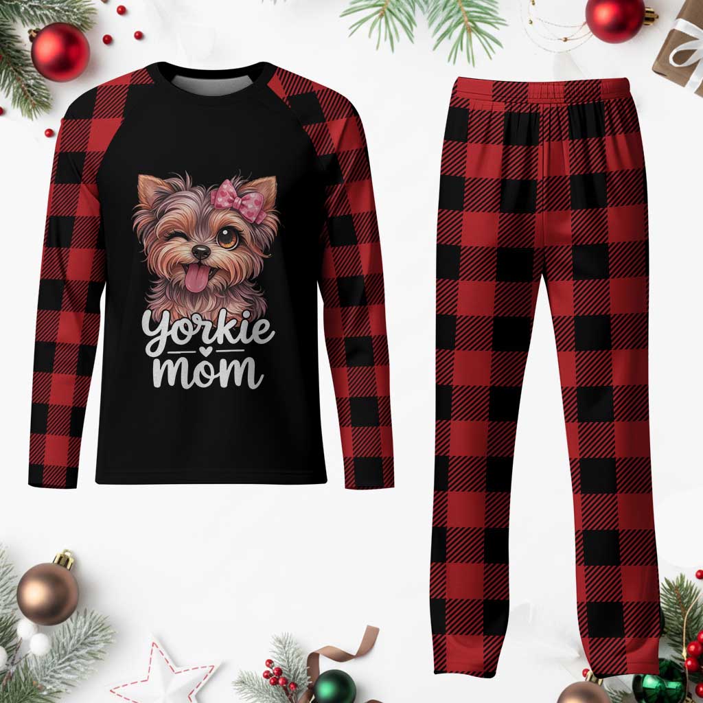 Yorkshire Terrier Dog Mom Plaid Pajama Set Cute Yorkie Puppy Gift