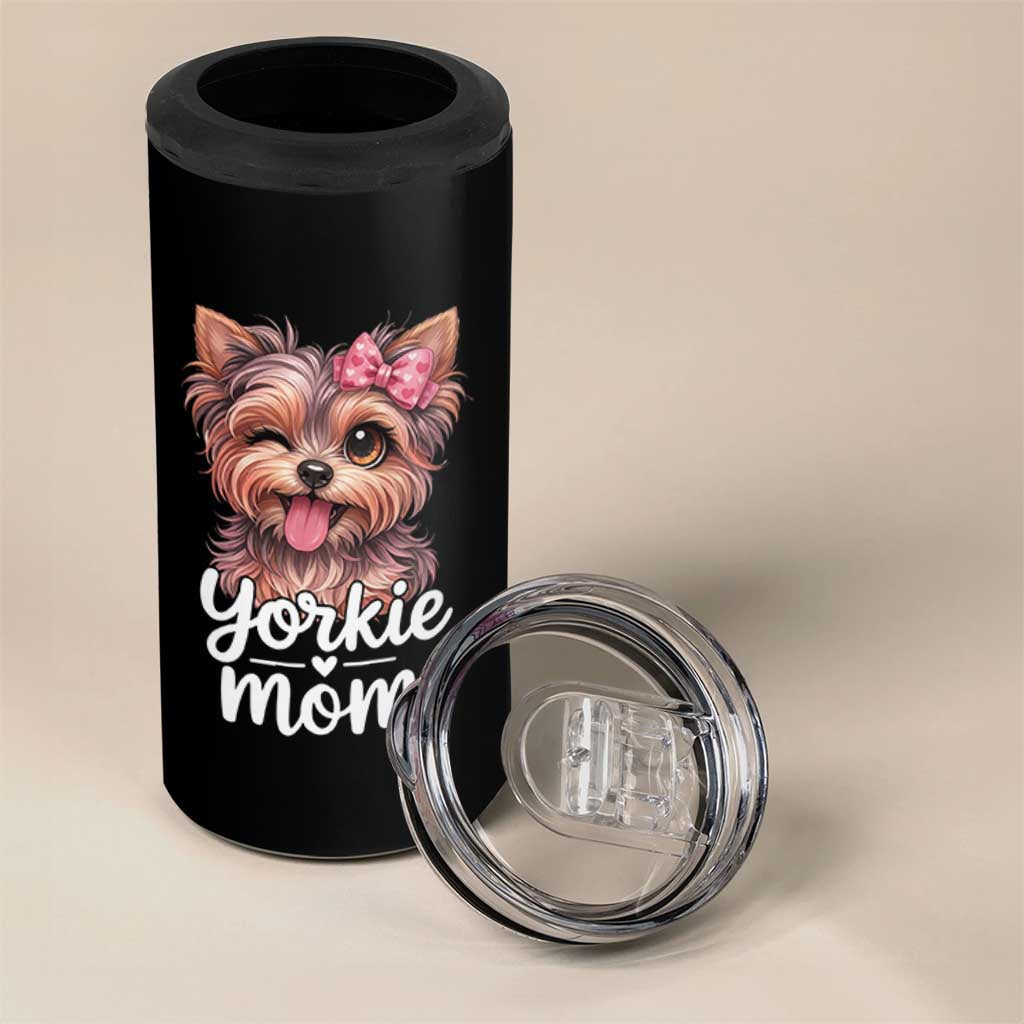Yorkshire Terrier Dog Mom 4 in 1 Can Cooler Tumbler Cute Yorkie Puppy Gift