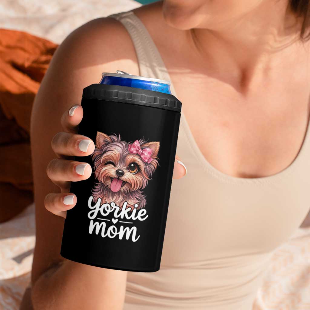 Yorkshire Terrier Dog Mom 4 in 1 Can Cooler Tumbler Cute Yorkie Puppy Gift