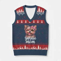 Yorkshire Terrier Dog Mom V-Neck Knit Sweater Vest Cute Yorkie Puppy Gift