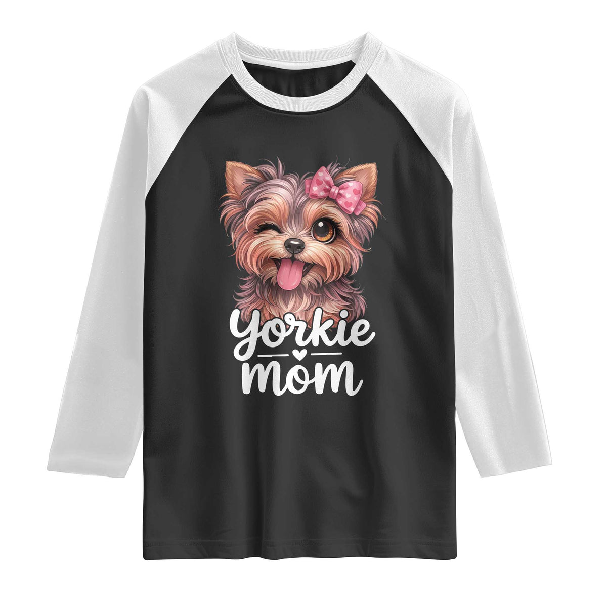 Yorkshire Terrier Dog Mom Raglan Shirt Cute Yorkie Puppy Gift