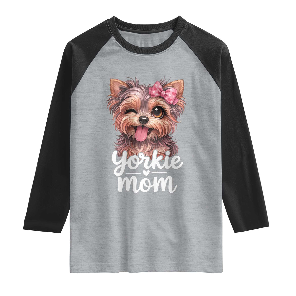 Yorkshire Terrier Dog Mom Raglan Shirt Cute Yorkie Puppy Gift