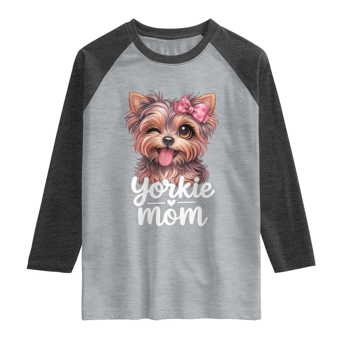 Yorkshire Terrier Dog Mom Raglan Shirt Cute Yorkie Puppy Gift