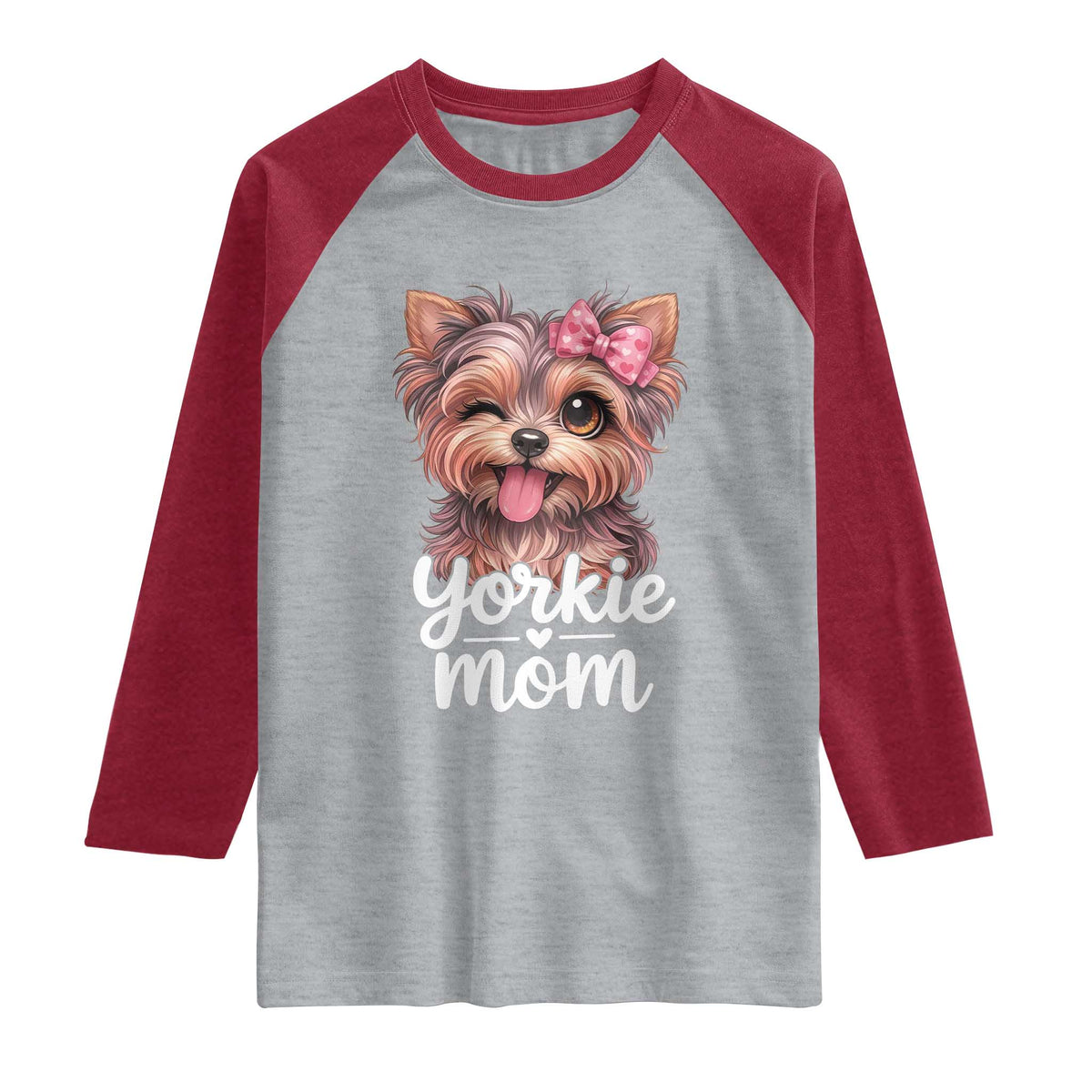 Yorkshire Terrier Dog Mom Raglan Shirt Cute Yorkie Puppy Gift