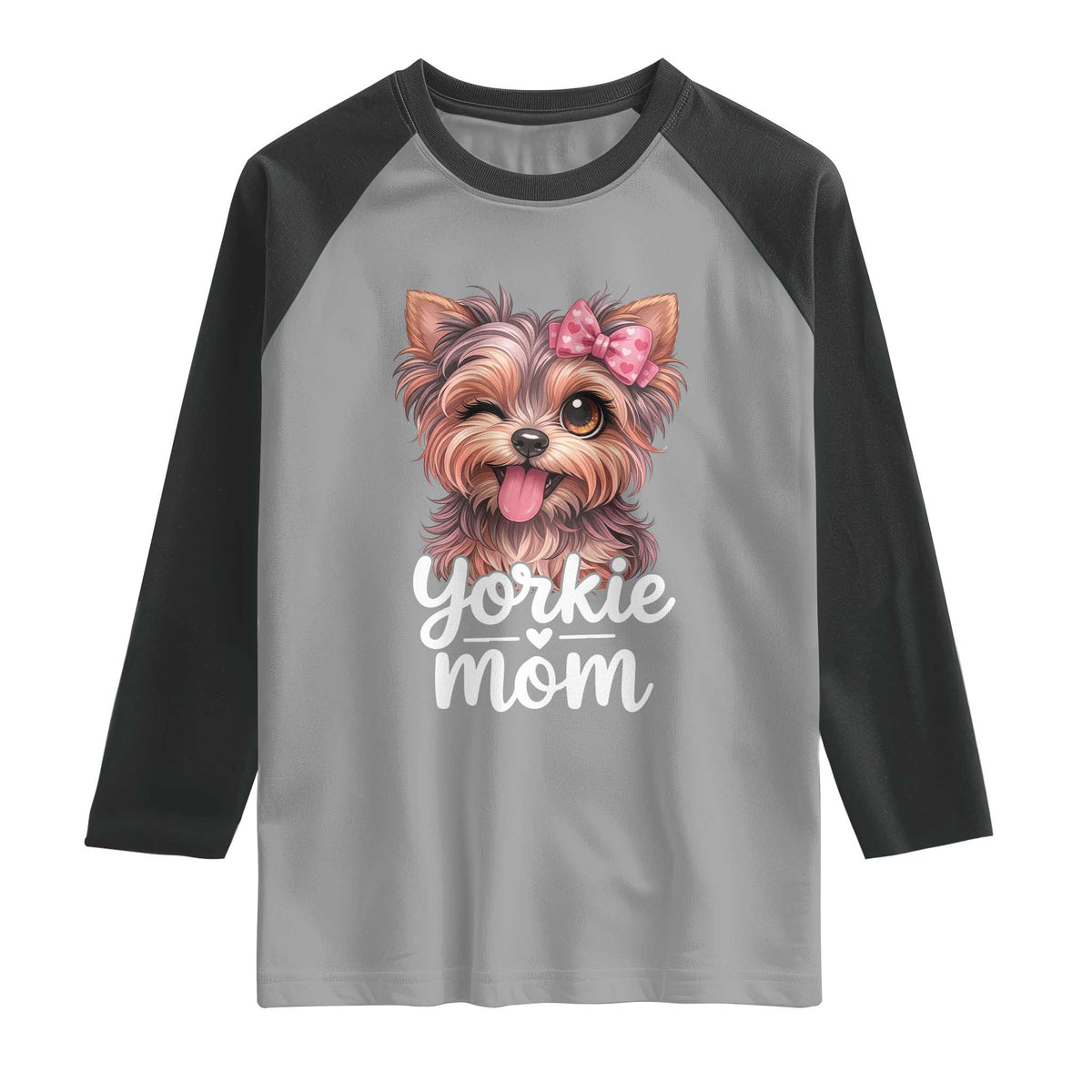 Yorkshire Terrier Dog Mom Raglan Shirt Cute Yorkie Puppy Gift