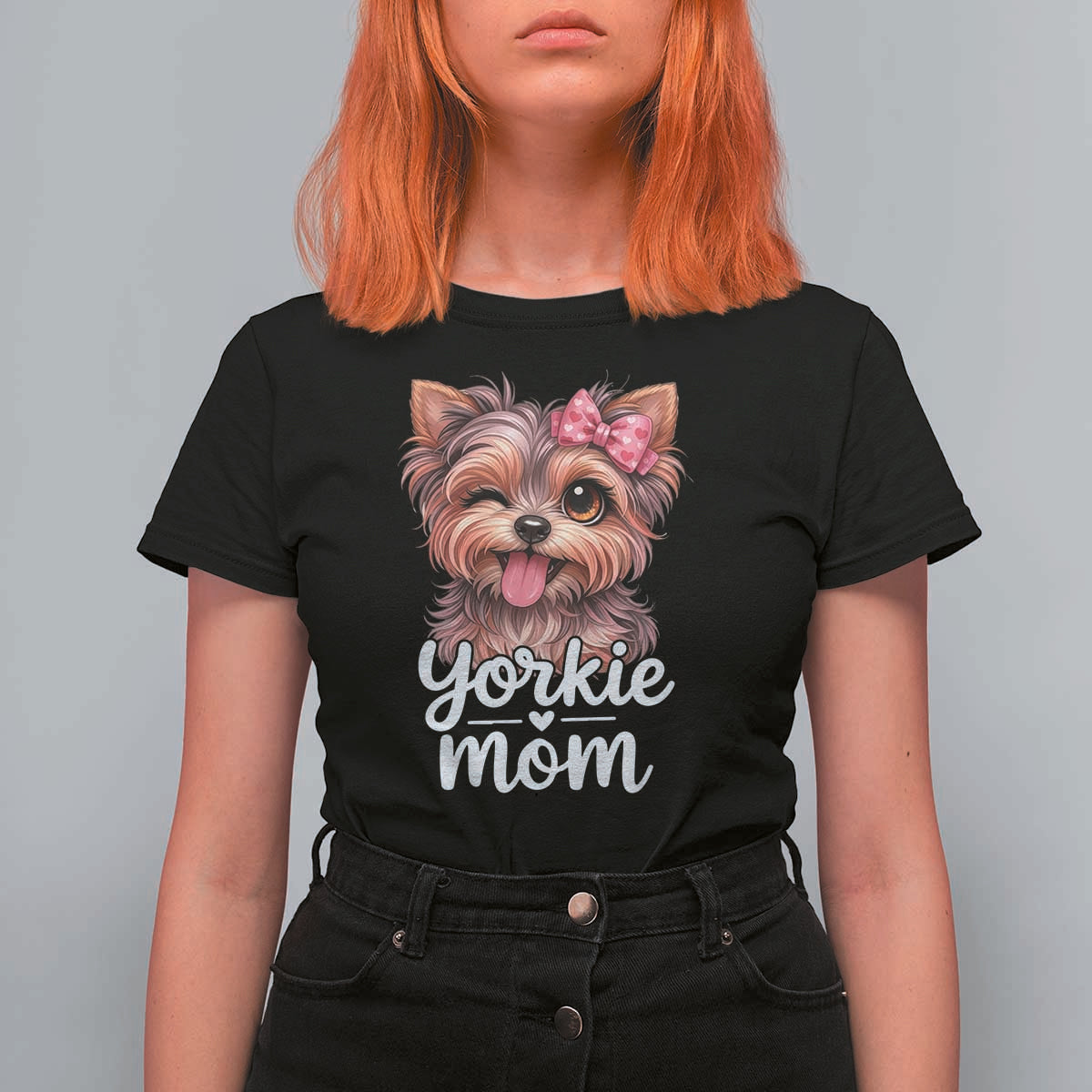 Yorkshire Terrier Dog Mom T Shirt For Women Cute Yorkie Puppy Gift