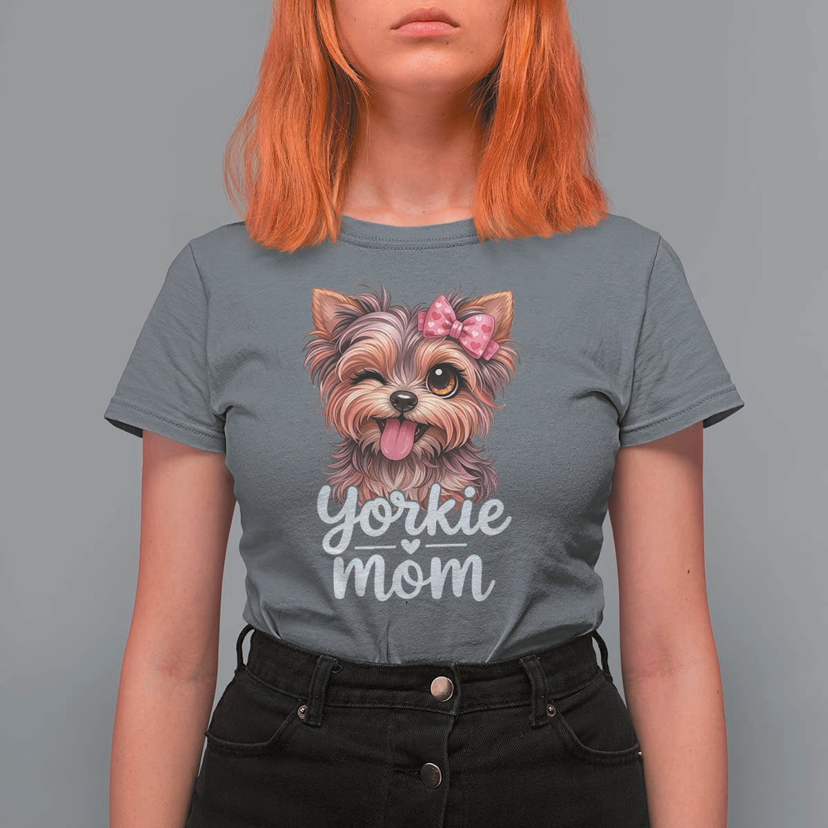 Yorkshire Terrier Dog Mom T Shirt For Women Cute Yorkie Puppy Gift