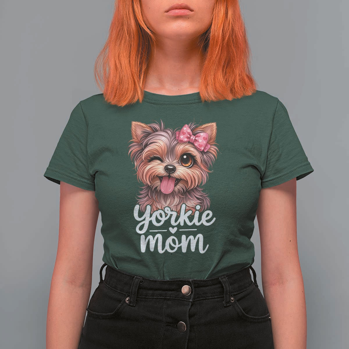 Yorkshire Terrier Dog Mom T Shirt For Women Cute Yorkie Puppy Gift