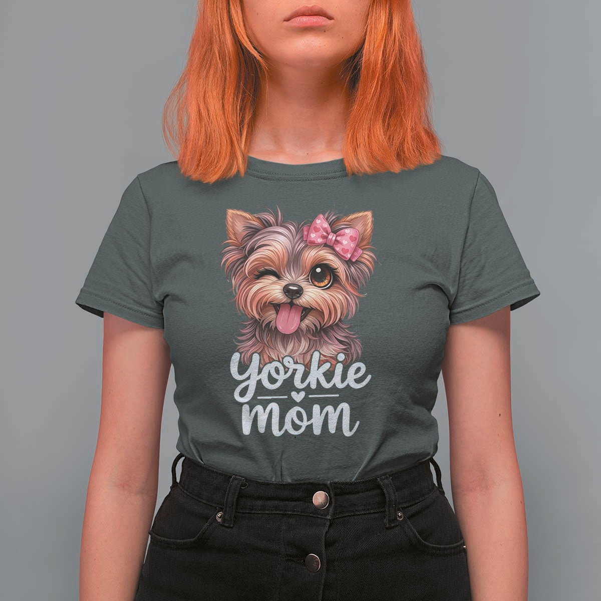 Yorkshire Terrier Dog Mom T Shirt For Women Cute Yorkie Puppy Gift