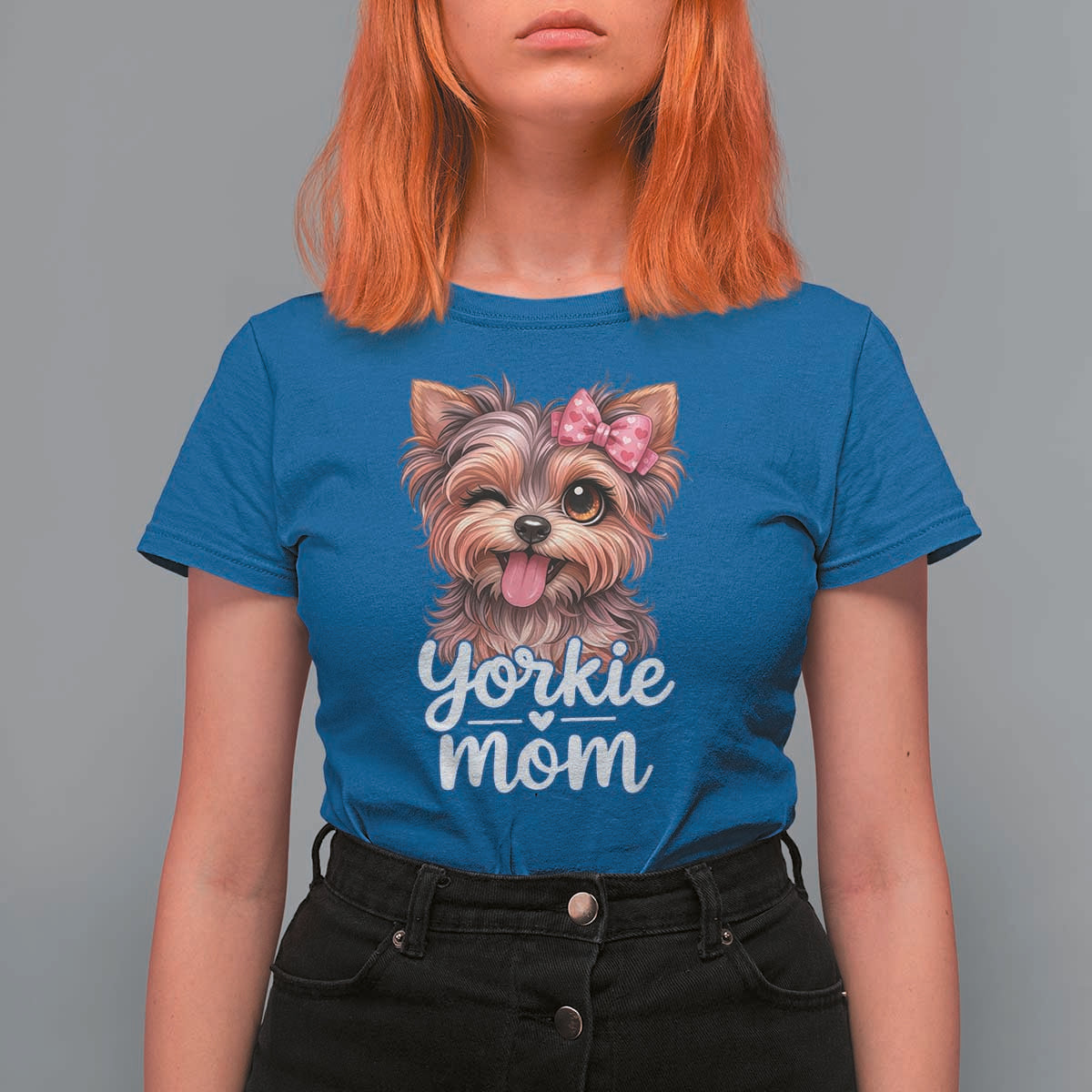 Yorkshire Terrier Dog Mom T Shirt For Women Cute Yorkie Puppy Gift