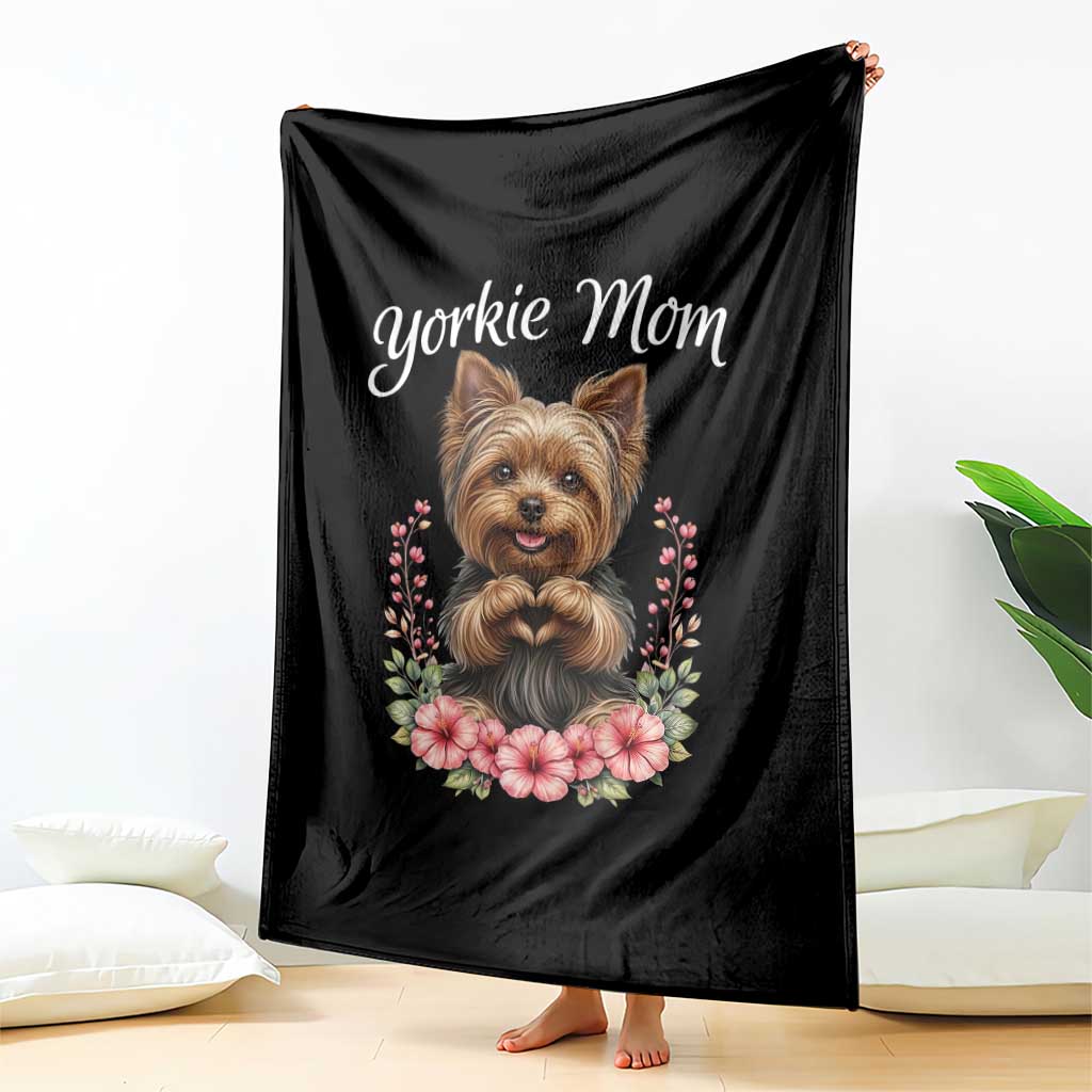 Cute Yorkie Mama Throw Blanket Yorkshire Terrier Dog Lover