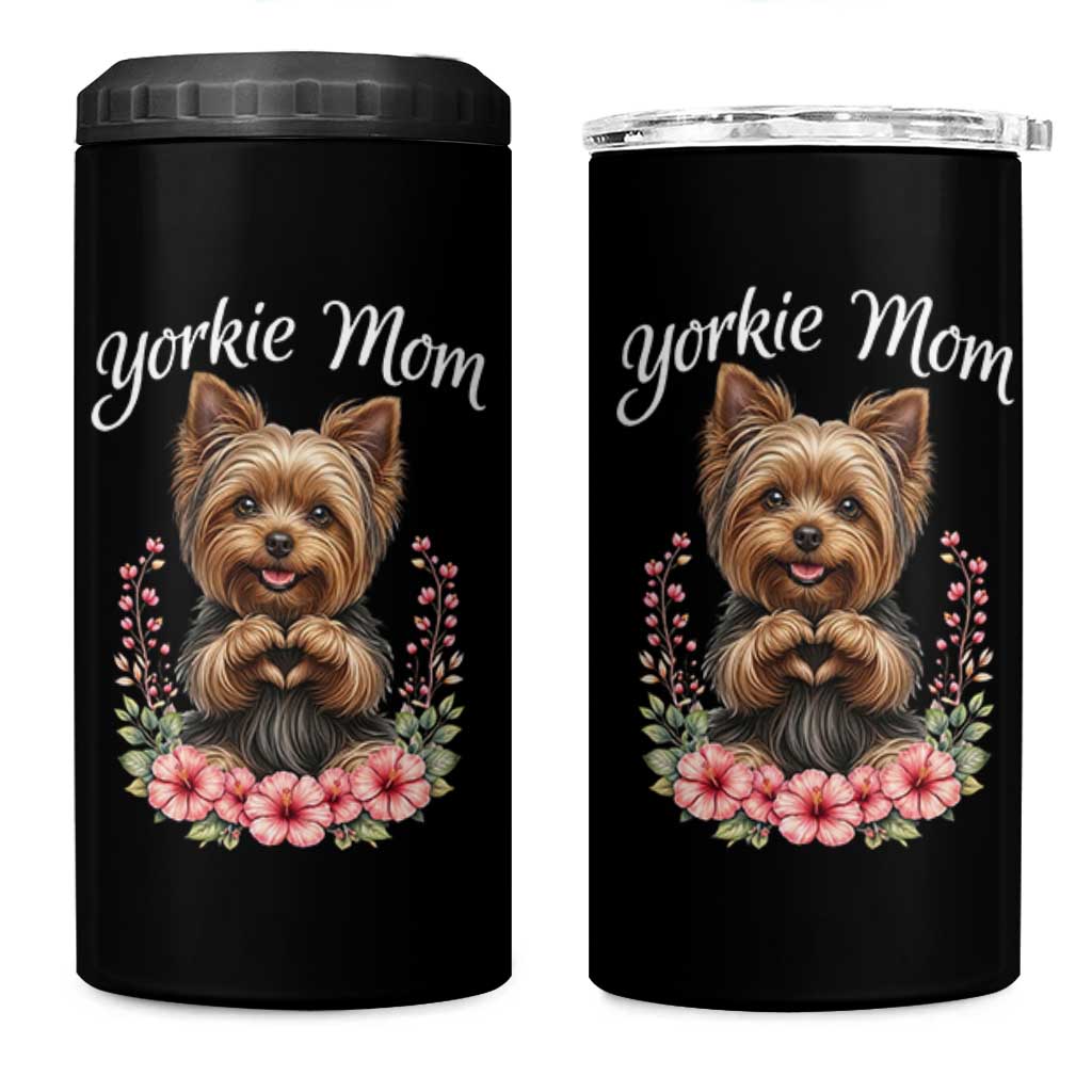 Cute Yorkie Mama 4 in 1 Can Cooler Tumbler Yorkshire Terrier Dog Lover