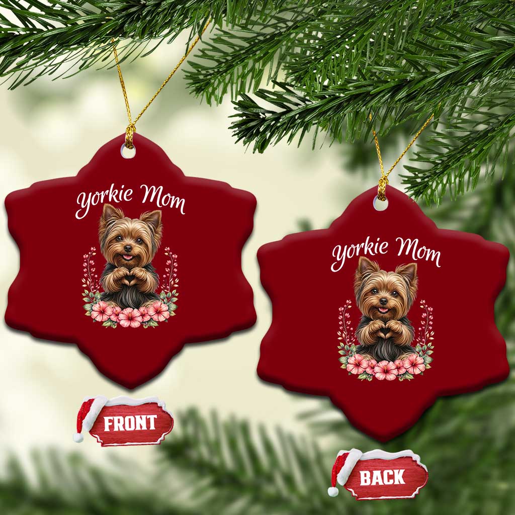 Cute Yorkie Mama Ceramic Ornament Yorkshire Terrier Dog Lover