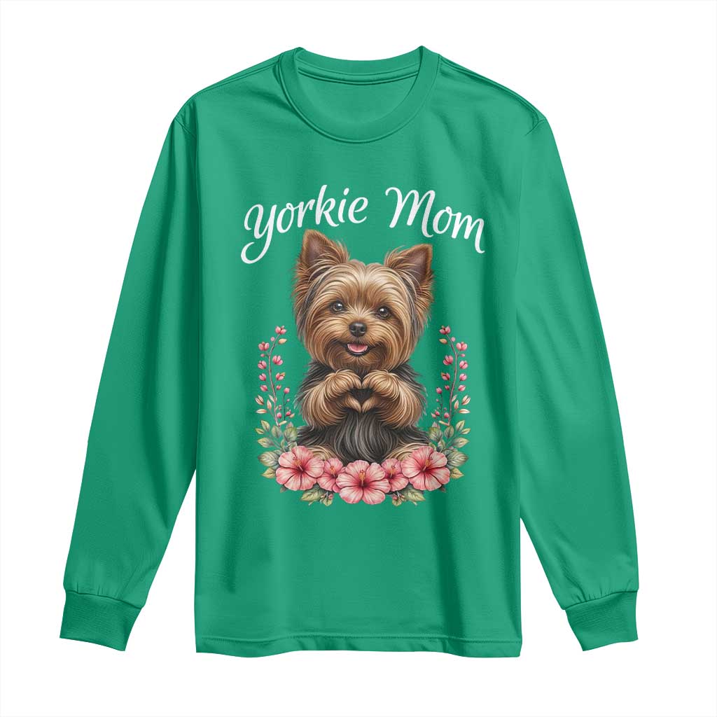 Cute Yorkie Mama Long Sleeve Shirt Yorkshire Terrier Dog Lover