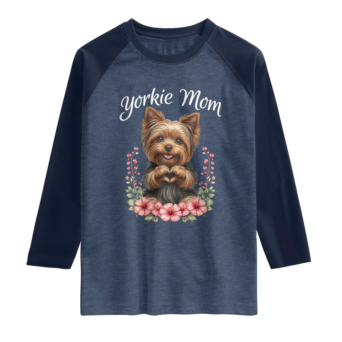 Cute Yorkie Mama Raglan Shirt Yorkshire Terrier Dog Lover
