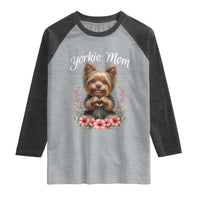 Cute Yorkie Mama Raglan Shirt Yorkshire Terrier Dog Lover