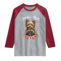 Cute Yorkie Mama Raglan Shirt Yorkshire Terrier Dog Lover